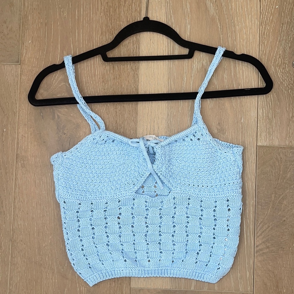 Zara blue crochet top